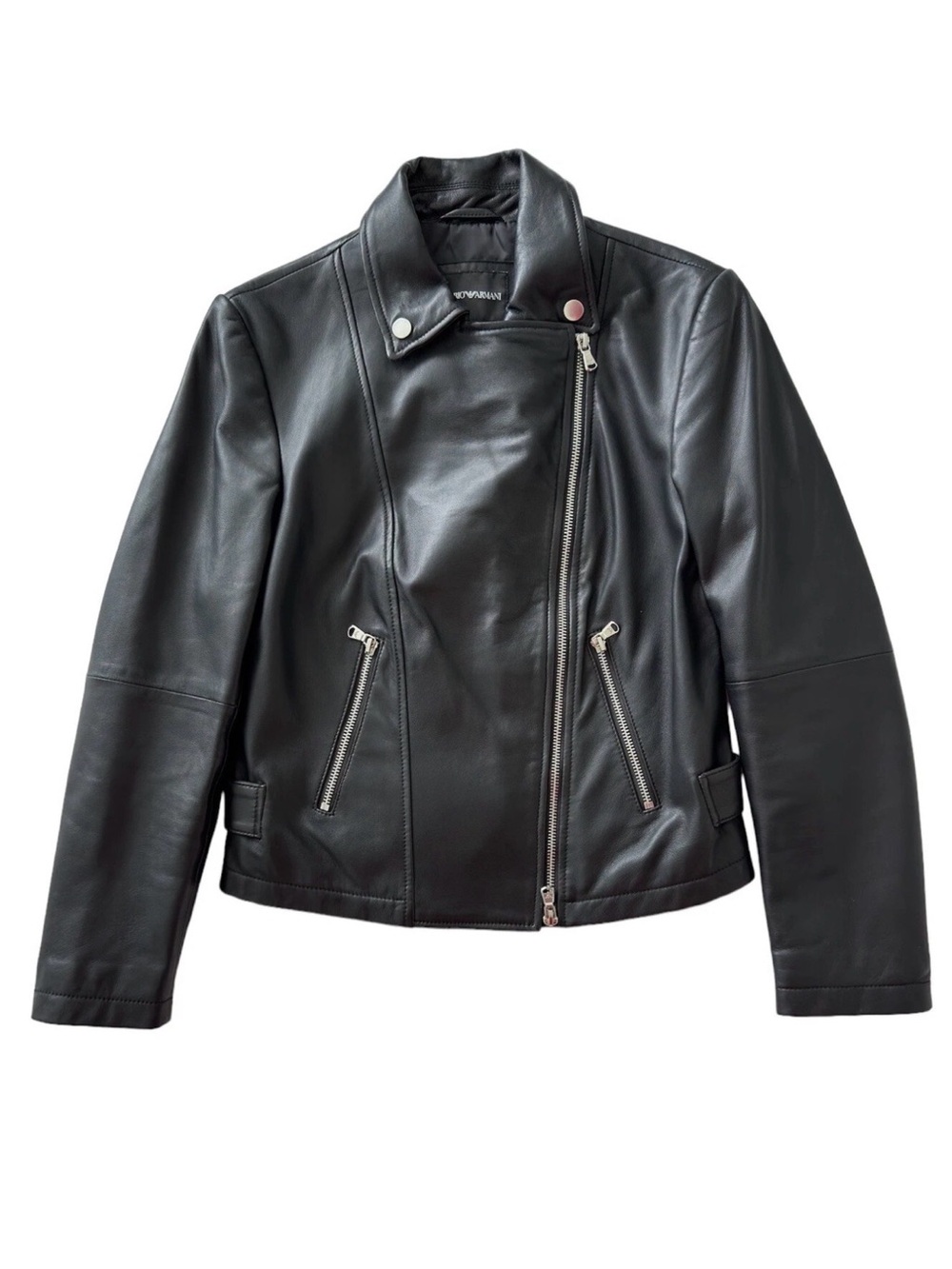 Women's EMPORIO ARMANI
Nappa-lambskin biker jacket Size US 36